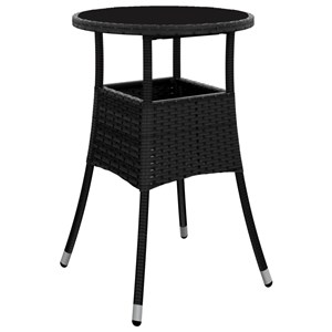 Maison exclusive - ensemble à manger de jardin et coussins 3 pcs noir rotin verr