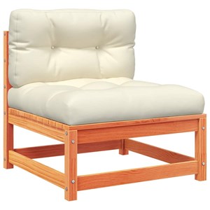 Maison exclusive - salon de jardin 4 pcs avec coussins cire marron bois pin mass