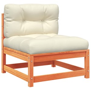 Maison exclusive - salon de jardin 7 pcs avec coussins cire marron bois pin mass