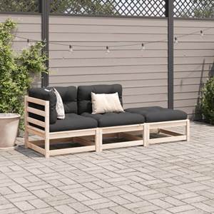 Maison exclusive - salon de jardin 3 pcs avec coussins bois de pin massif