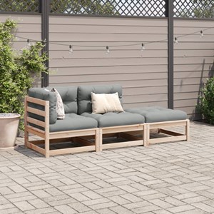 Maison exclusive - salon de jardin 3 pcs avec coussins bois de pin massif