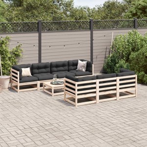 Maison exclusive - salon de jardin 8 pcs avec coussins bois de pin massif