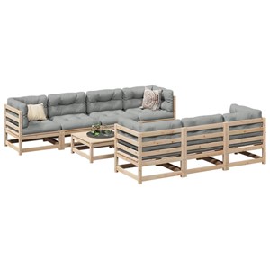 Maison exclusive - salon de jardin 8 pcs avec coussins bois de pin massif
