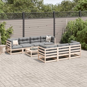 Maison exclusive - salon de jardin 8 pcs avec coussins bois de pin massif