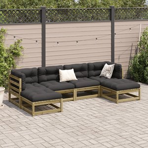 Maison exclusive - salon de jardin 6 pcs avec coussins bois de pin imprégné
