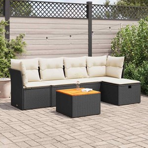 Maison exclusive - salon de jardin 6 pcs avec coussins noir résine tressée