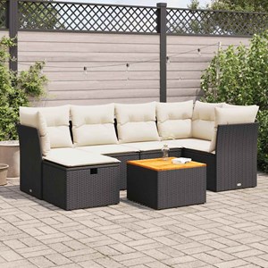 Maison exclusive - salon de jardin 7 pcs avec coussins noir résine tressée