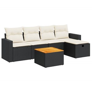 Maison exclusive - salon de jardin 6 pcs avec coussins noir résine tressée