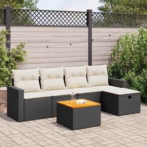 Maison exclusive - salon de jardin 6 pcs avec coussins noir résine tressée