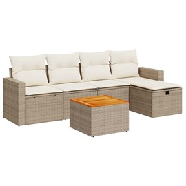 Maison exclusive - salon de jardin avec coussins 6 pcs beige résine tressée