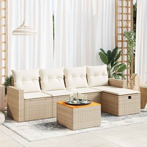 Maison exclusive - salon de jardin avec coussins 6 pcs beige résine tressée