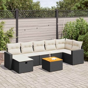 Maison exclusive - salon de jardin 8 pcs avec coussins noir résine tressée