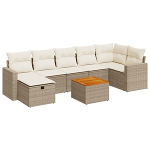 Maison exclusive - salon de jardin avec coussins 8 pcs beige résine tressée