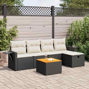 Maison exclusive - salon de jardin 6 pcs avec coussins noir résine tressée