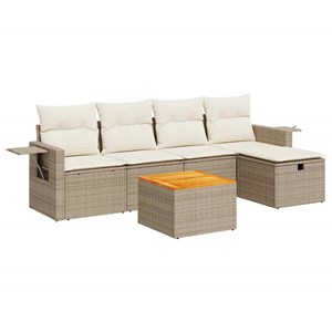 Maison exclusive - salon de jardin avec coussins 6 pcs beige résine tressée