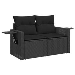 Maison exclusive - salon de jardin 7 pcs avec coussins noir résine tressée