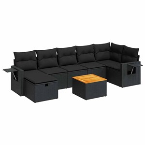 Maison exclusive - salon de jardin 8 pcs avec coussins noir résine tressée