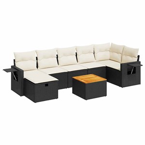 Maison exclusive - salon de jardin 8 pcs avec coussins noir résine tressée