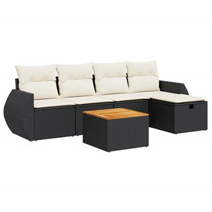 Maison exclusive - salon de jardin 6 pcs avec coussins noir résine tressée