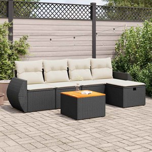 Maison exclusive - salon de jardin 6 pcs avec coussins noir résine tressée