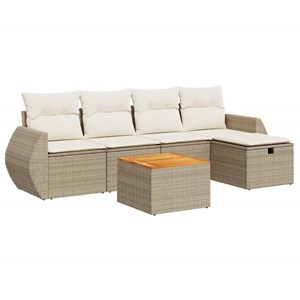 Maison exclusive - salon de jardin avec coussins 6 pcs beige résine tressée