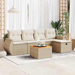 Maison exclusive - salon de jardin avec coussins 6 pcs beige résine tressée