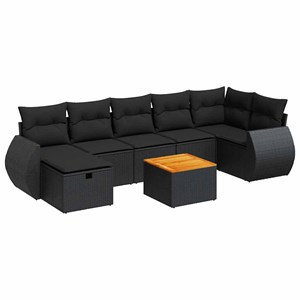 Maison exclusive - salon de jardin 8 pcs avec coussins noir résine tressée