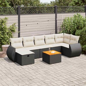 Maison exclusive - salon de jardin 8 pcs avec coussins noir résine tressée