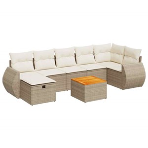 Maison exclusive - salon de jardin avec coussins 8 pcs beige résine tressée