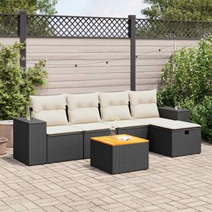 Maison exclusive - salon de jardin 6 pcs avec coussins noir résine tressée