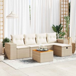 Maison exclusive - salon de jardin avec coussins 6 pcs beige résine tressée