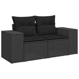 Maison exclusive - salon de jardin 8 pcs avec coussins noir résine tressée