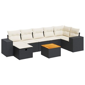 Maison exclusive - salon de jardin 8 pcs avec coussins noir résine tressée