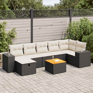 Maison exclusive - salon de jardin 8 pcs avec coussins noir résine tressée