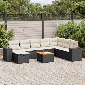 Maison exclusive - salon de jardin 9 pcs avec coussins noir résine tressée