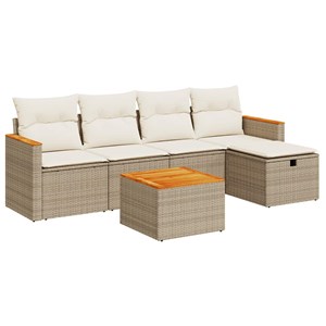 Maison exclusive - salon de jardin avec coussins 6 pcs beige résine tressée