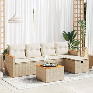 Maison exclusive - salon de jardin avec coussins 6 pcs beige résine tressée