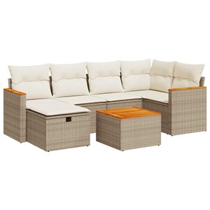 Maison exclusive - salon de jardin avec coussins 7 pcs beige résine tressée