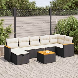 Maison exclusive - salon de jardin 8 pcs avec coussins noir résine tressée