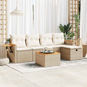 Maison exclusive - salon de jardin avec coussins 6 pcs beige résine tressée