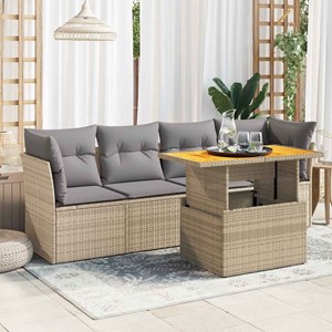 Maison exclusive - salon de jardin avec coussins 5 pcs beige résine tressée