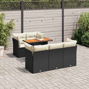 Maison exclusive - salon de jardin 6 pcs avec coussins noir résine tressée