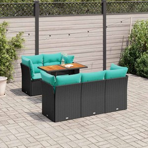 Maison exclusive - salon de jardin 6 pcs avec coussins noir résine tressée