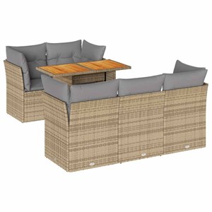 Maison exclusive - salon de jardin avec coussins 6 pcs beige résine tressée