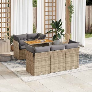 Maison exclusive - salon de jardin avec coussins 6 pcs beige résine tressée