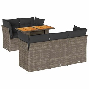 Maison exclusive - salon de jardin 6 pcs avec coussins gris résine tressée