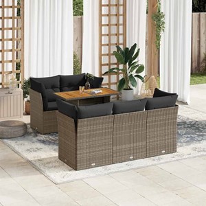 Maison exclusive - salon de jardin 6 pcs avec coussins gris résine tressée