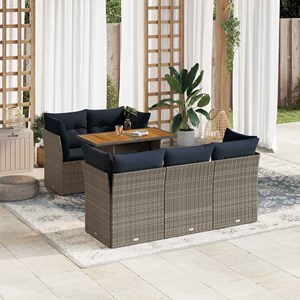 Maison exclusive - salon de jardin 6 pcs avec coussins gris résine tressée
