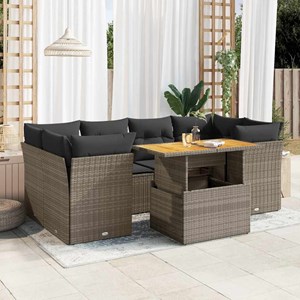 Maison exclusive - salon de jardin avec coussins 7 pcs gris résine tressée