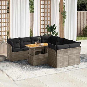 Maison exclusive - salon de jardin 9 pcs avec coussins gris résine tressée